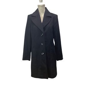 NWT Kristen Blake Studio Collection Lambswool Coat Black Warm Winter Size 12 new